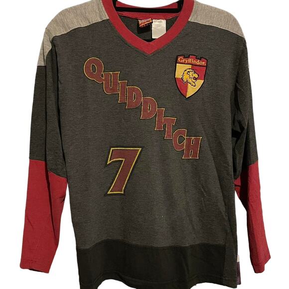 Vintage Y2K Harry Potter Gryffindor Quidditch 2000 3/4 Sleeve Shirt Adult Small - Picture 1 of 3